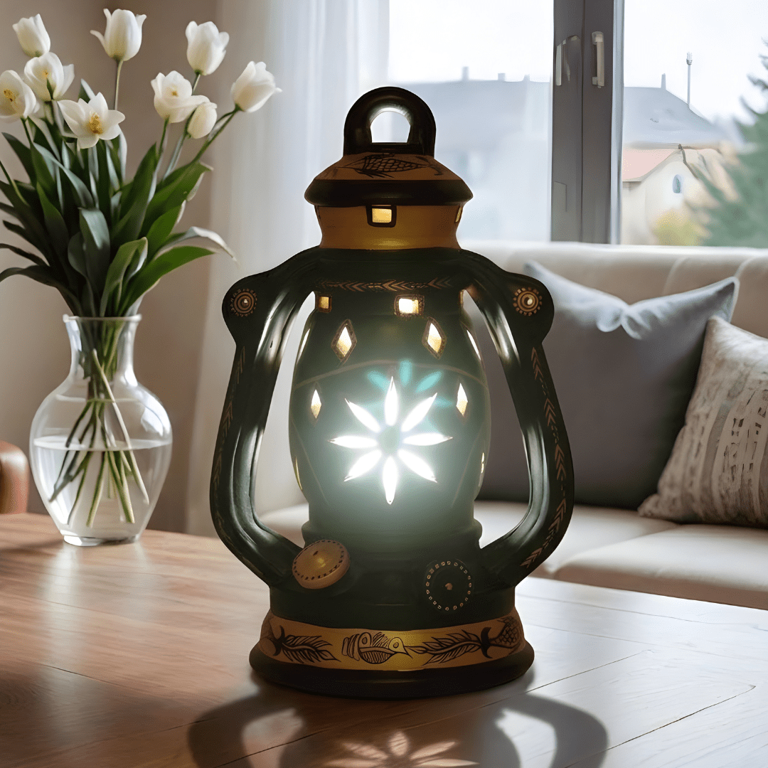 Heritage Noir Lantern Light – Handcrafted Premium Decor Lamp - Memories InsiteHERITAGE NOIR LANTERN LIGHT -( MATTE BLACK )